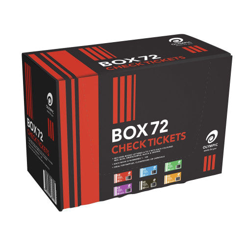 Olympic Check Raffle Tickets Book Numbered 1 to 100 Box of 72