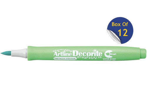 Artline Decorite Marker Brush Metallic Green Box of 12
