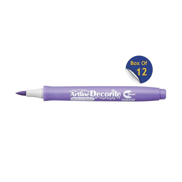 Artline Decorite Marker Brush Metallic Purple Box of 12