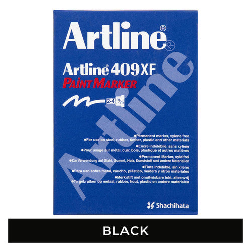 Artline 409 Paint Marker 4.0mm Chisel Black Box of 12