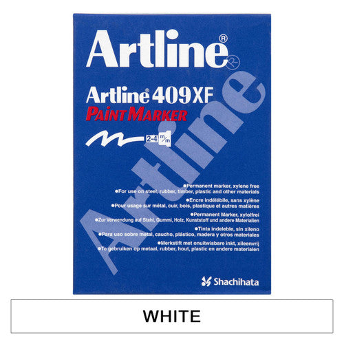 Artline 409 Paint Marker 4.0mm Chisel White Box of 12