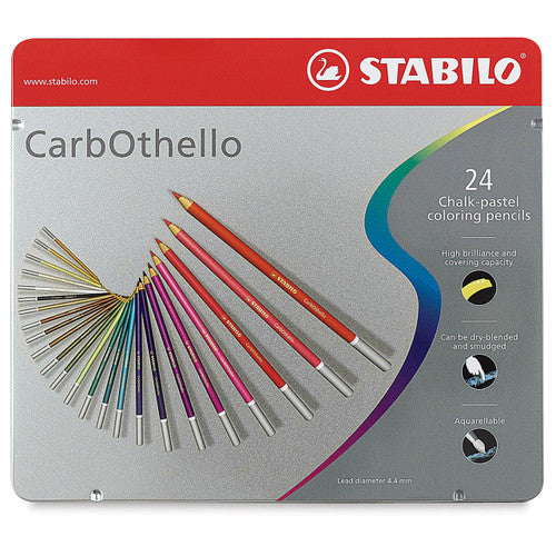 Stabilo Carbothello Chalk-Pastel Coloured Pencil Tin of 24 Assorted