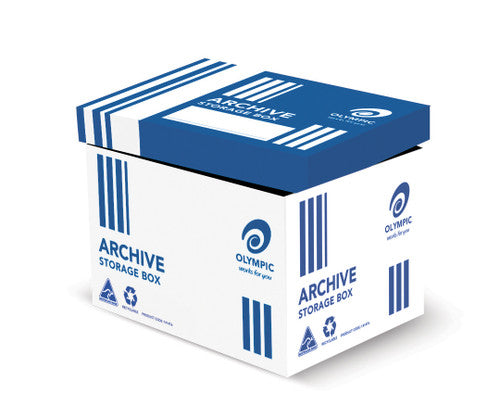 Olympic Archive Storage Box with Lid for A4 or Foolscap Pack of 20