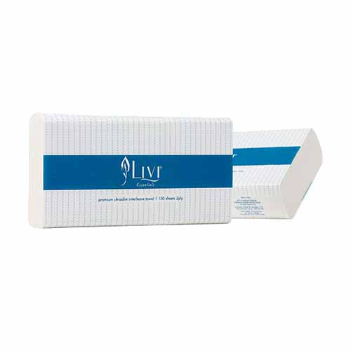 Livi 1415 Essentials Ultraslim Towel 2 Ply 150 Sheets Carton 16