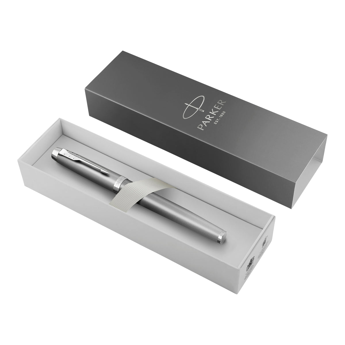 Parker IM Writing Rituals Fountain Pen Grey Lacquer and Chrome Trim Medium Nib