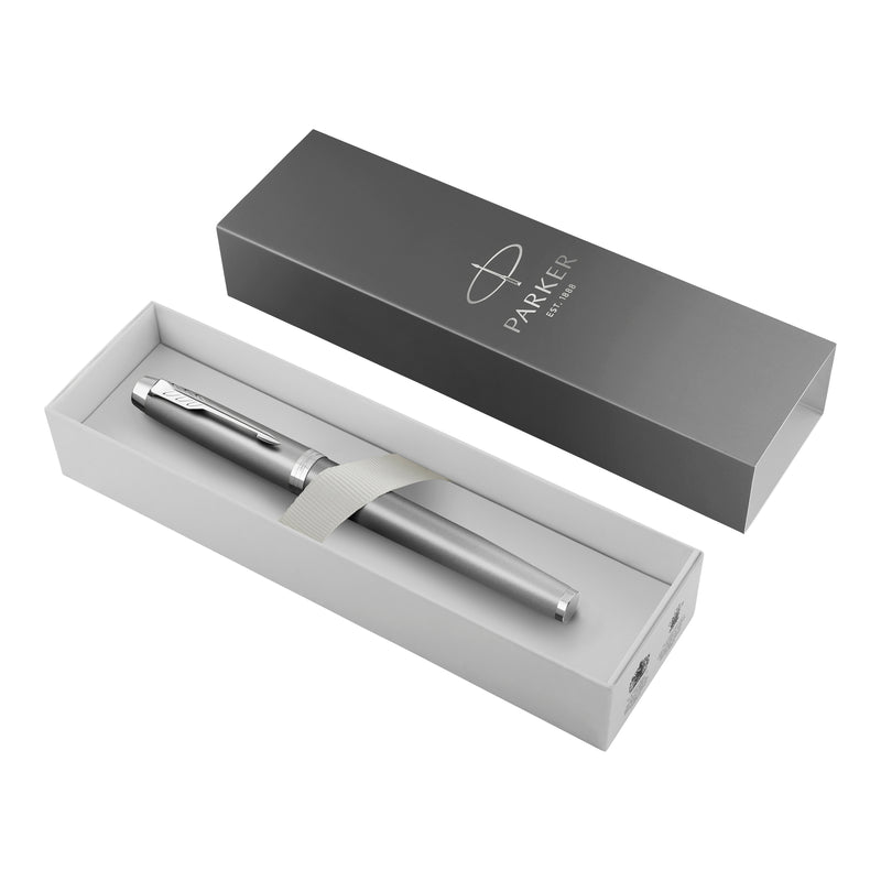 Parker IM Writing Rituals Fountain Pen Grey Lacquer and Chrome Trim Medium Nib