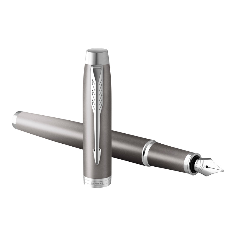 Parker IM Writing Rituals Fountain Pen Grey Lacquer and Chrome Trim Medium Nib