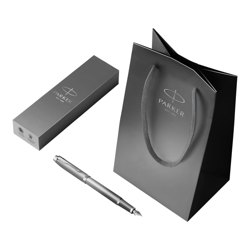 Parker IM Writing Rituals Fountain Pen Grey Lacquer and Chrome Trim Medium Nib
