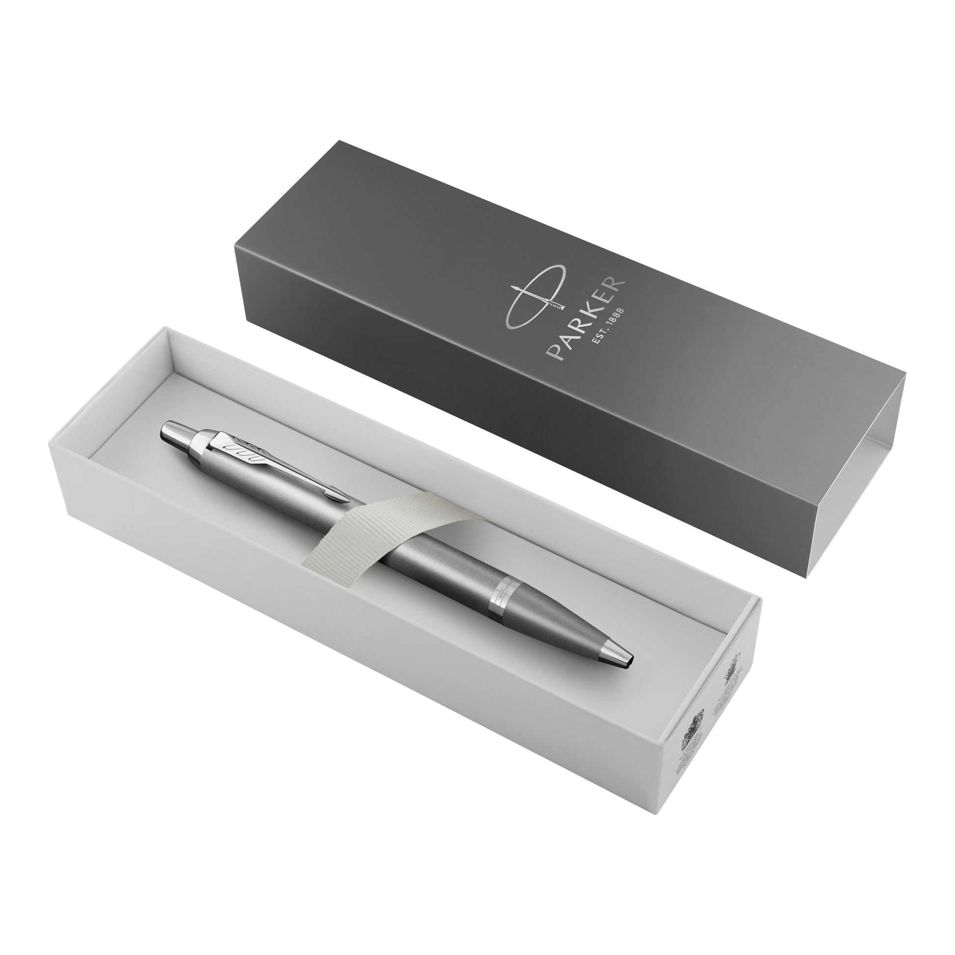 Parker IM Writing Rituals Ballpoint Pen Grey Lacquer and Chrome Trim Medium Tip