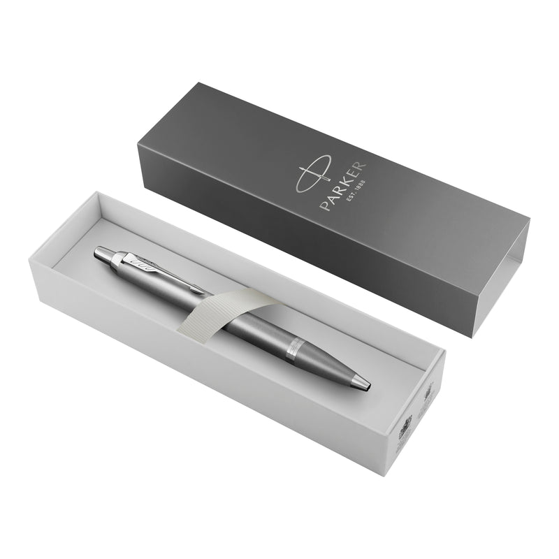 Parker IM Writing Rituals Ballpoint Pen Grey Lacquer and Chrome Trim Medium Tip