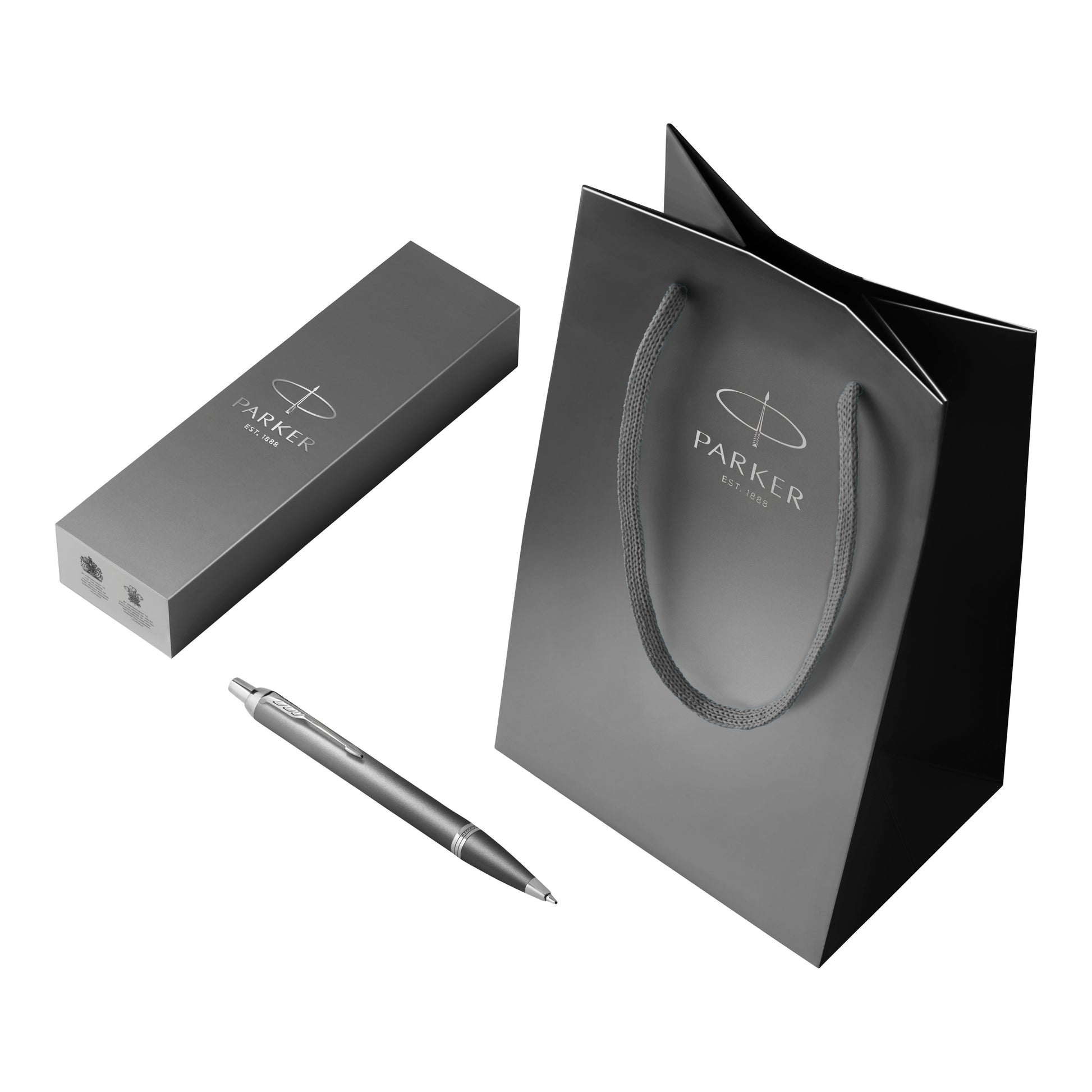 Parker IM Writing Rituals Ballpoint Pen Grey Lacquer and Chrome Trim Medium Tip