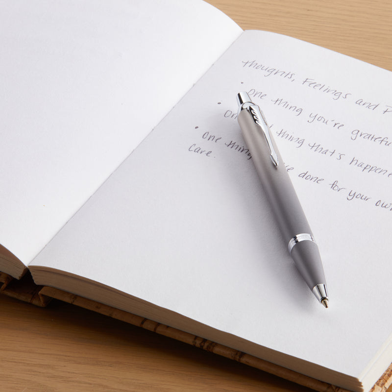 Parker IM Writing Rituals Ballpoint Pen Grey Lacquer and Chrome Trim Medium Tip