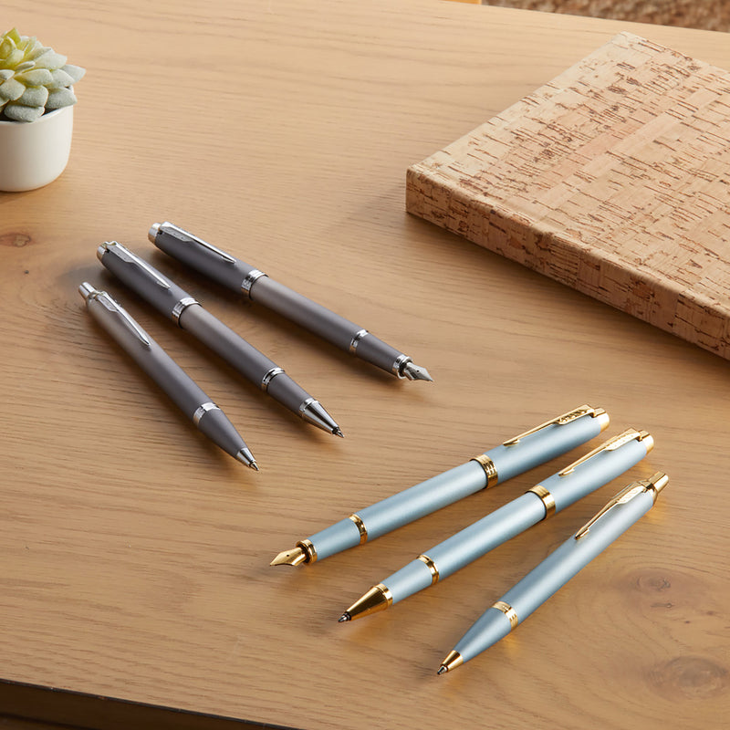 Parker IM Writing Rituals Ballpoint Pen Grey Lacquer and Chrome Trim Medium Tip