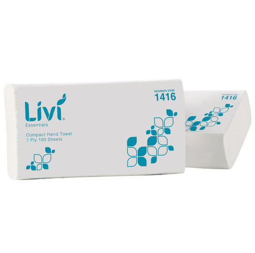 Livi 1416 Essentials Compact Towel 1 Ply 150 Sheets Carton 16