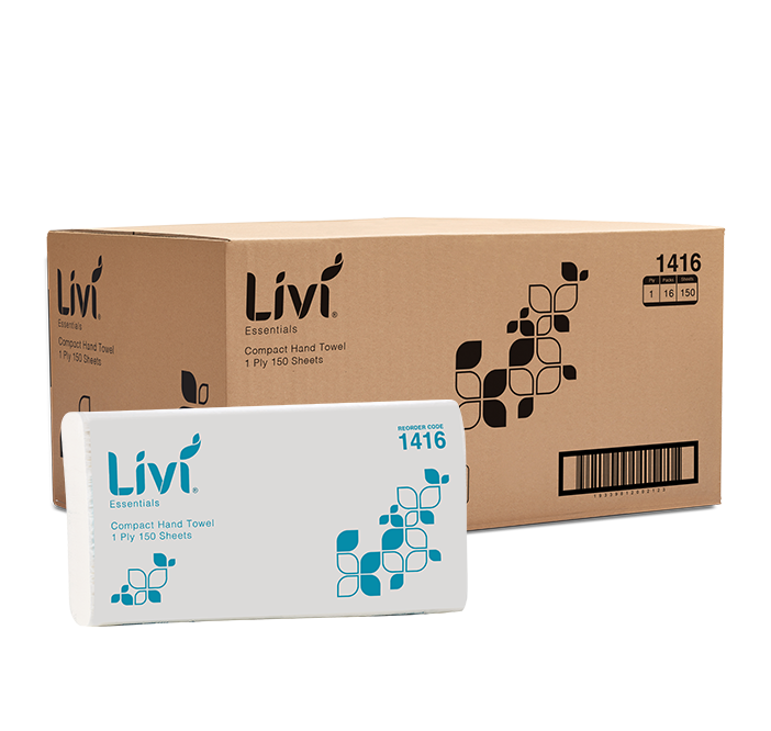Livi 1416 Essentials compact hand towel carton