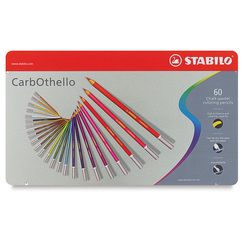 Stabilo Carbothello Chalk-Pastel Coloured Pencil Tin of 60 Assorted