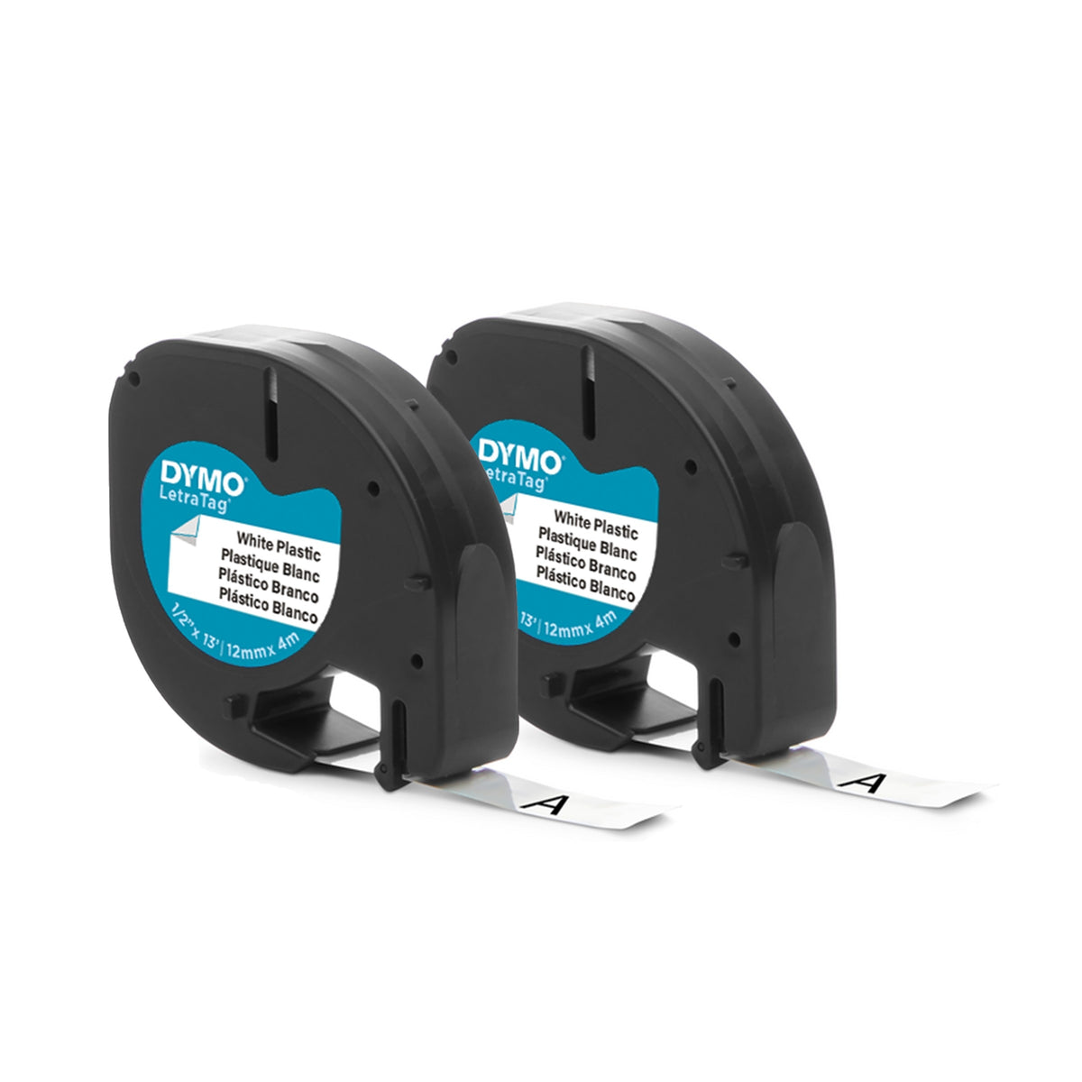 Dymo LetraTag Plastic Tape 12mm x 4M White 2-Pack - detail 23