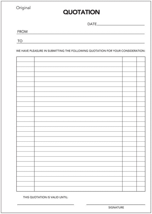 Olympic Quotation Book 750 Carbonless Duplicate 50 Leaf 297 x 210mm