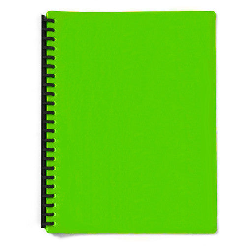 Olympic Display Book Refillable A4 20 Pages Fluoro Green Pack of 20