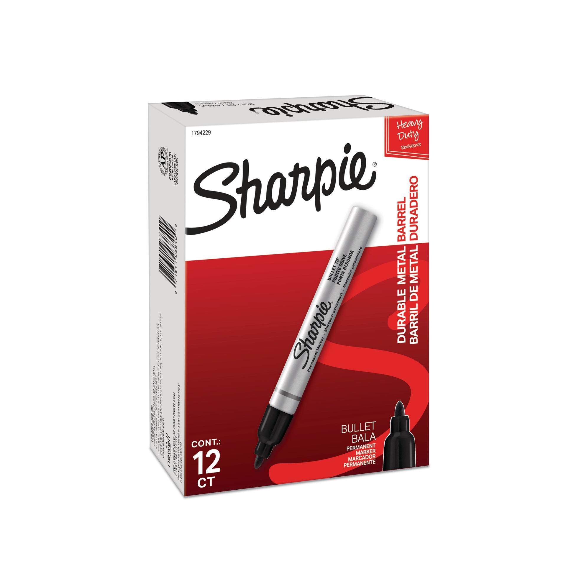 Sharpie Metal Barrel Permanent Markers Bullet Tip Black 12 Count - product image