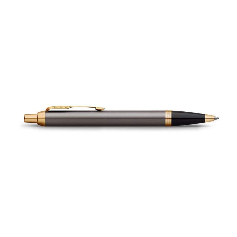 Parker IM Ballpoint Pen Grey Lacquer and Gold Trim Medium Tip