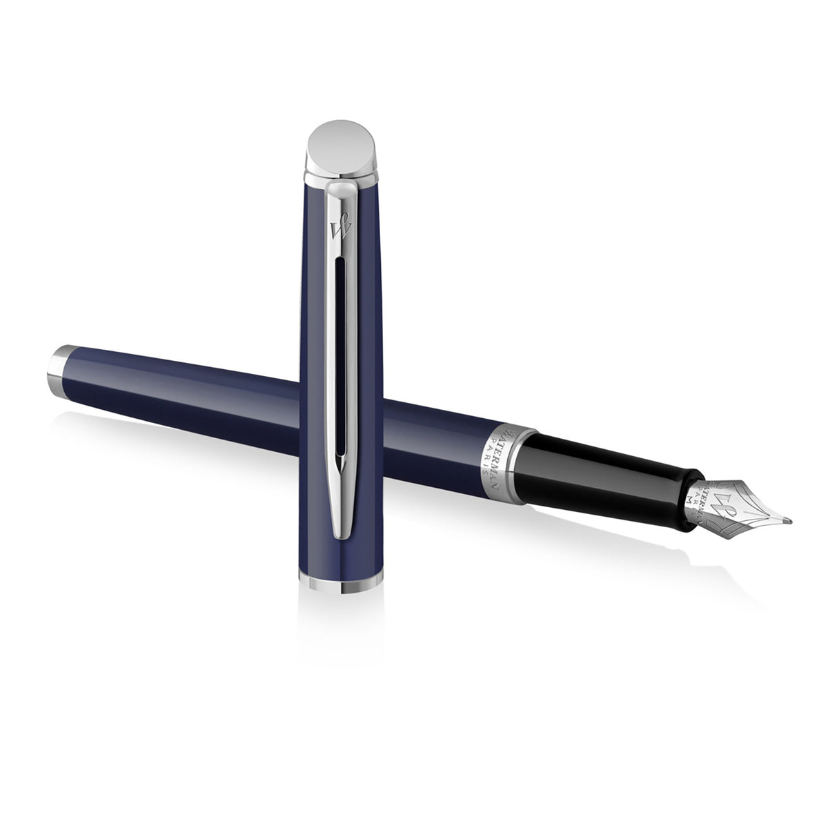 Waterman Hemisphere Blue Lacquer Chrome Trim Fountain Pen Medium Nib
