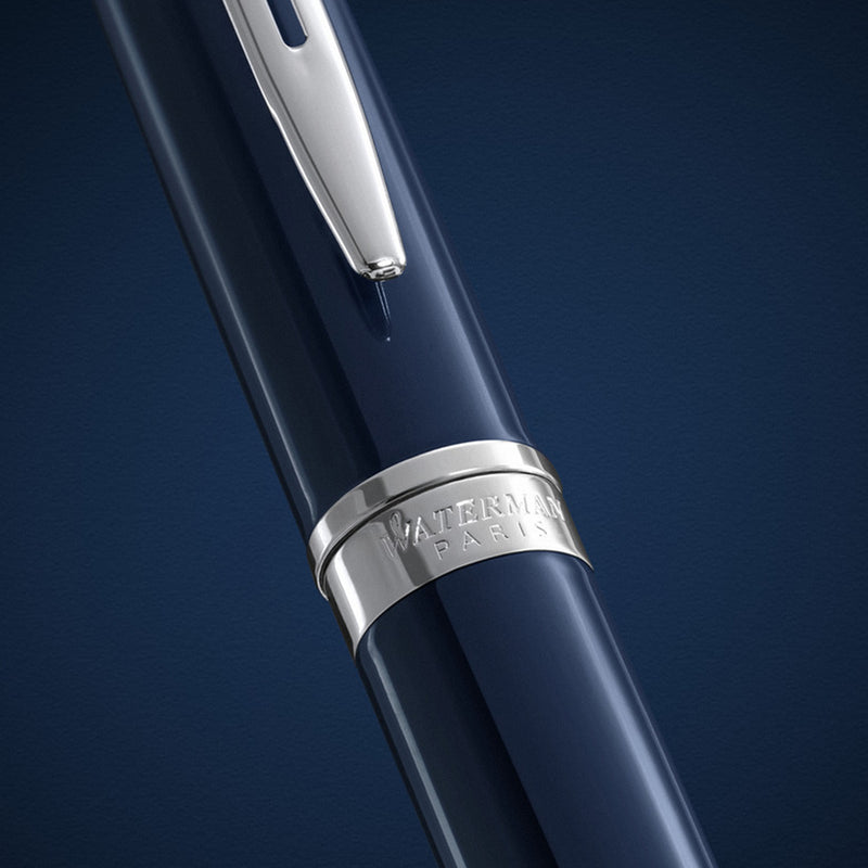 Waterman Hemisphere Blue Lacquer Chrome Trim Fountain Pen Medium Nib