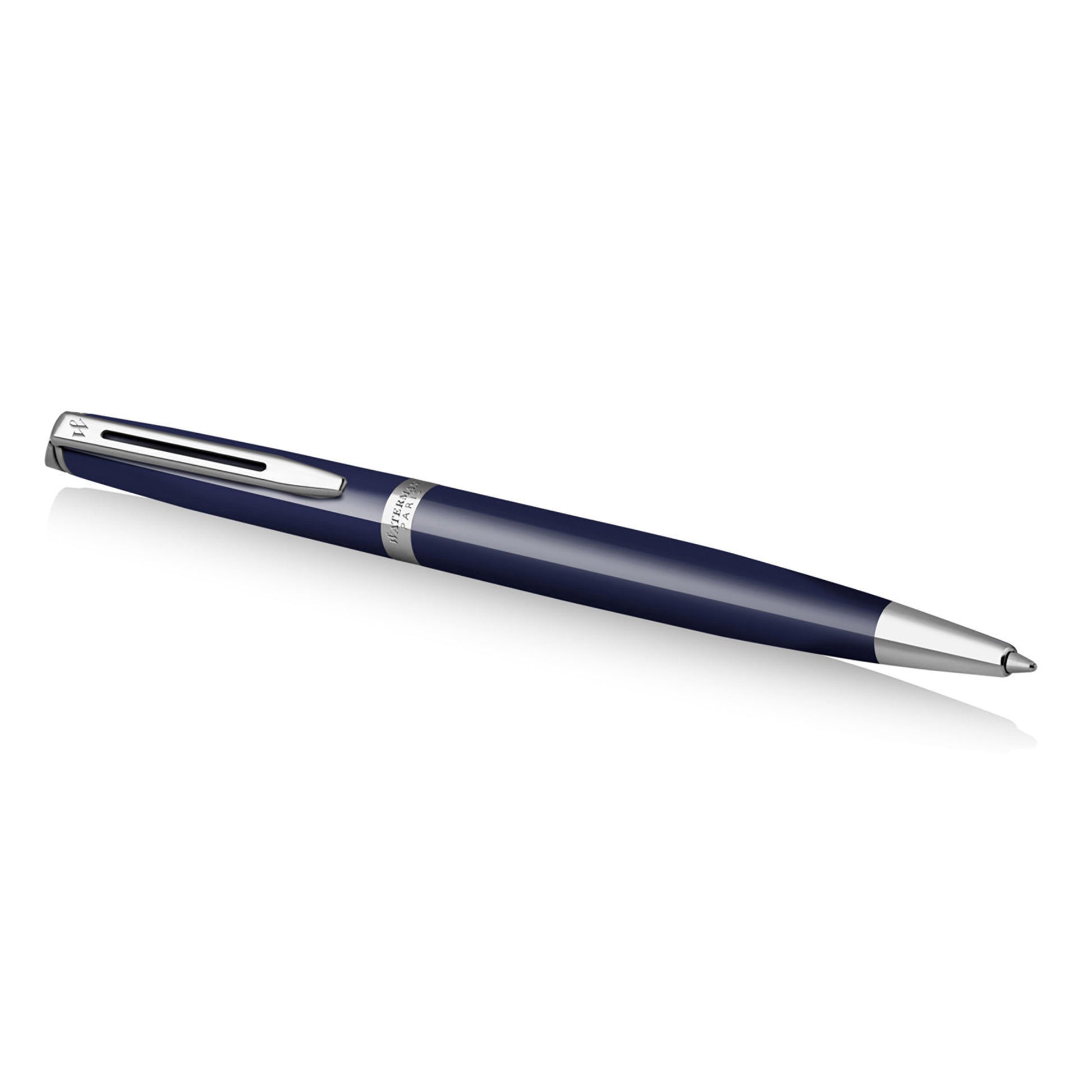 Waterman Hemisphere Blue Lacquer Chrome Trim Ballpoint Pen Medium Tip