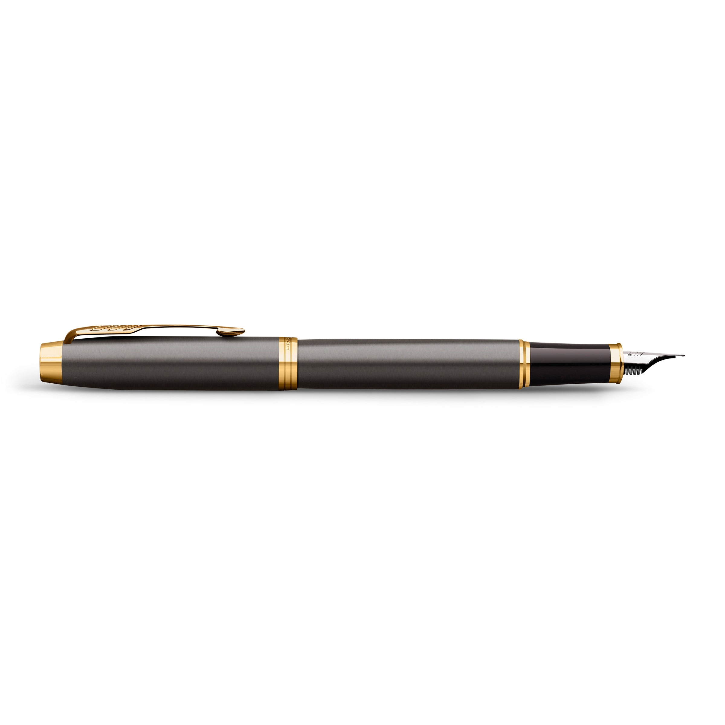 Parker IM Fountain Pen Grey Lacquer and Gold Trim Medium Nib