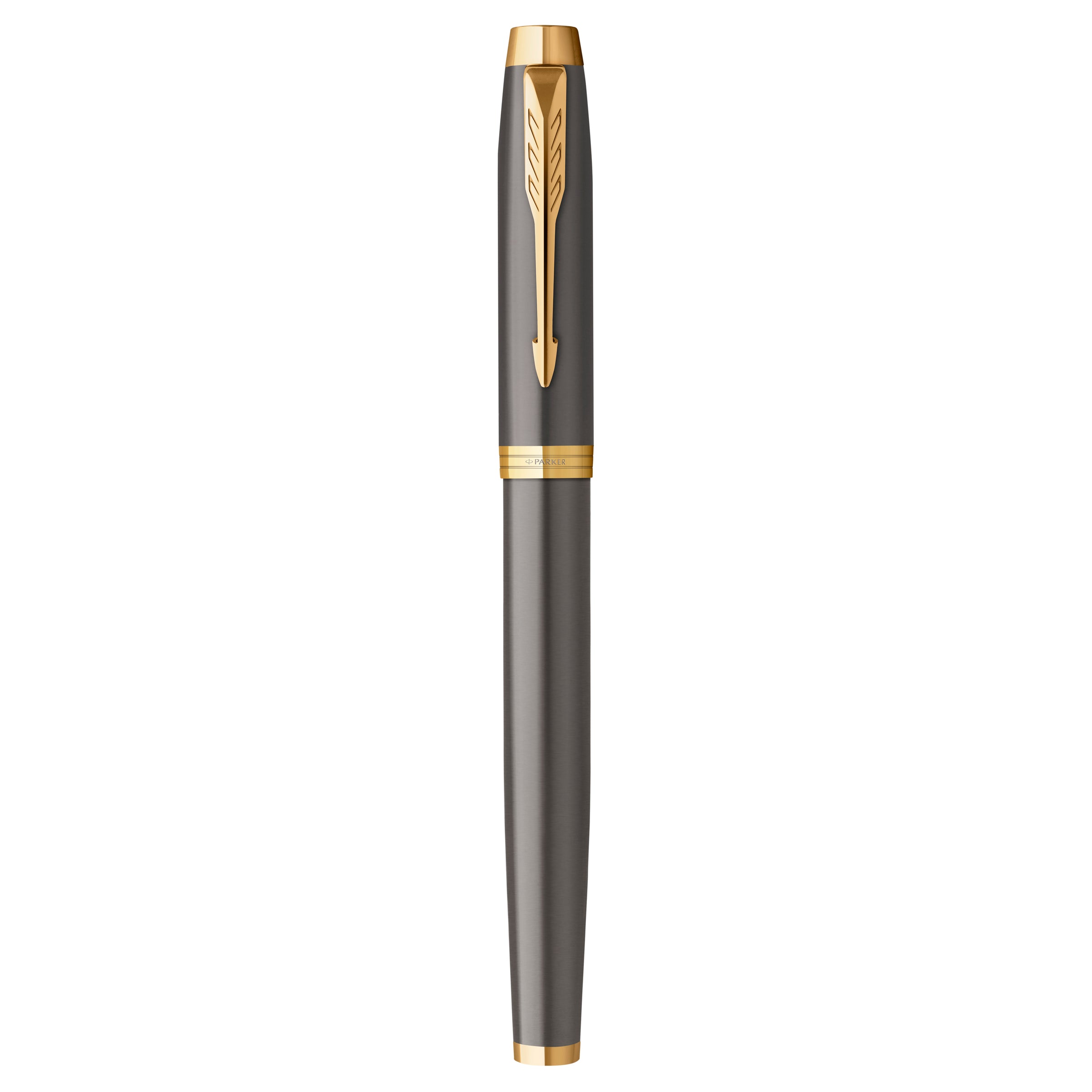 Parker IM Fountain Pen Grey Lacquer and Gold Trim Medium Nib
