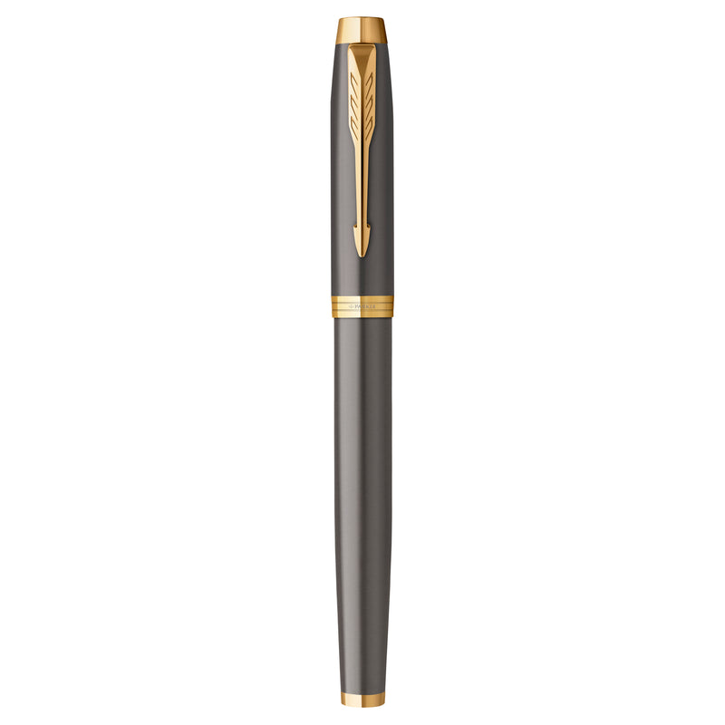 Parker IM Fountain Pen Grey Lacquer and Gold Trim Medium Nib