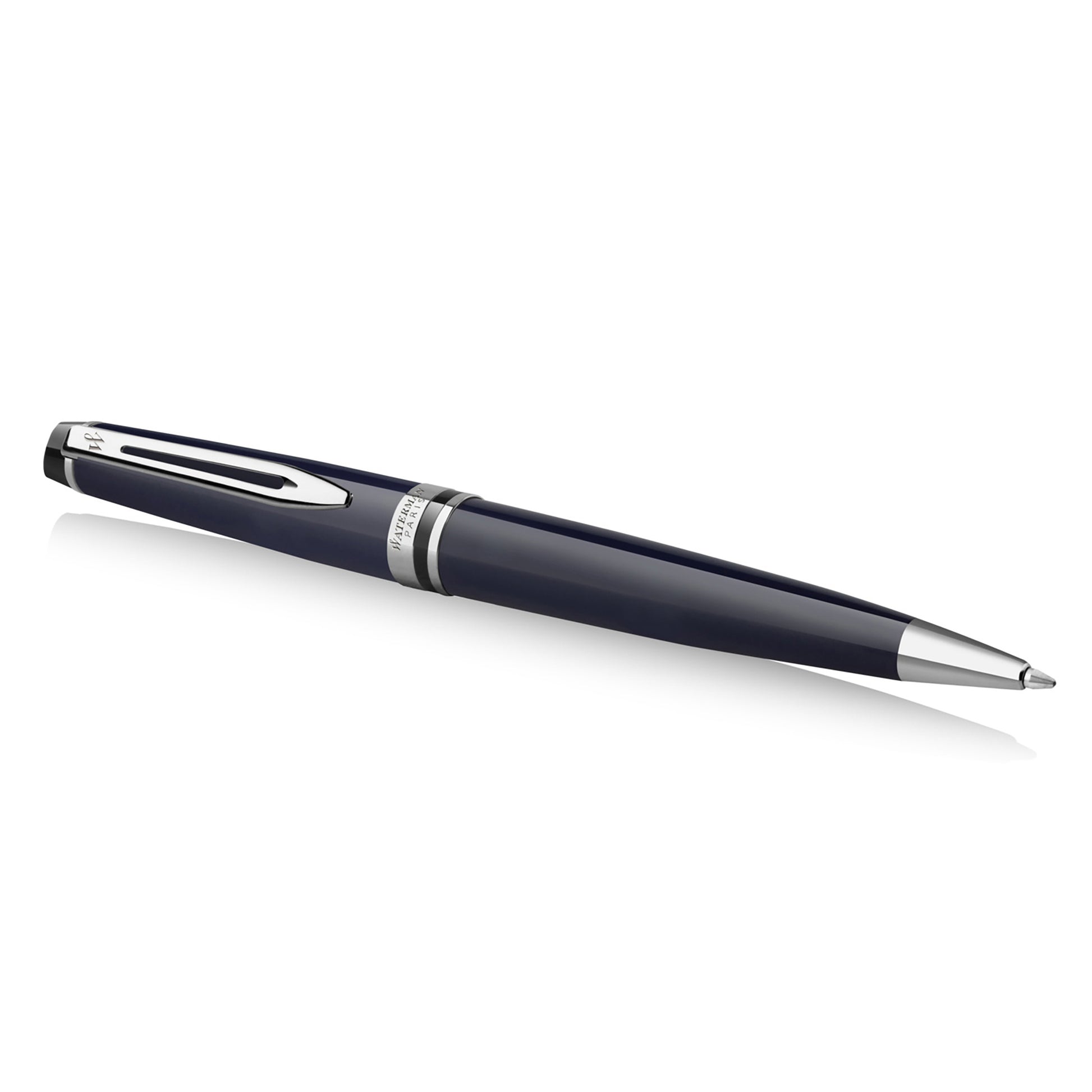 Waterman Expert Blue Lacquer Chrome Trim Ballpoint Medium Tip