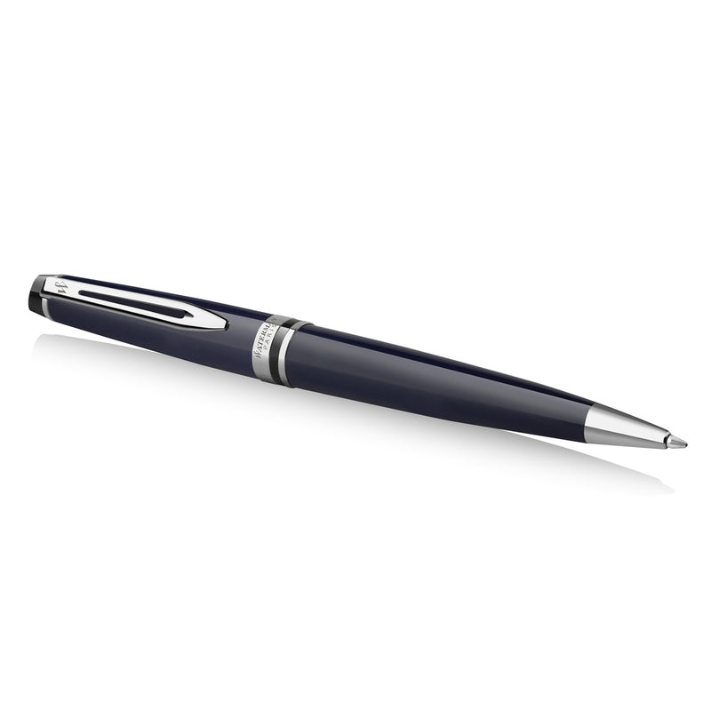 Waterman Expert Blue Lacquer Chrome Trim Ballpoint Medium Tip