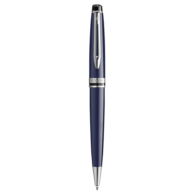 Waterman Expert Blue Lacquer Chrome Trim Ballpoint Medium Tip