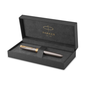 Parker Sonnet Ballpoint Pen Grey Lacquer and Gold Trim Medium Tip