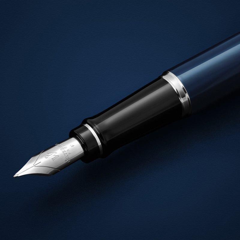 Waterman Expert Blue Lacquer Fountain Pen Medium Nib
