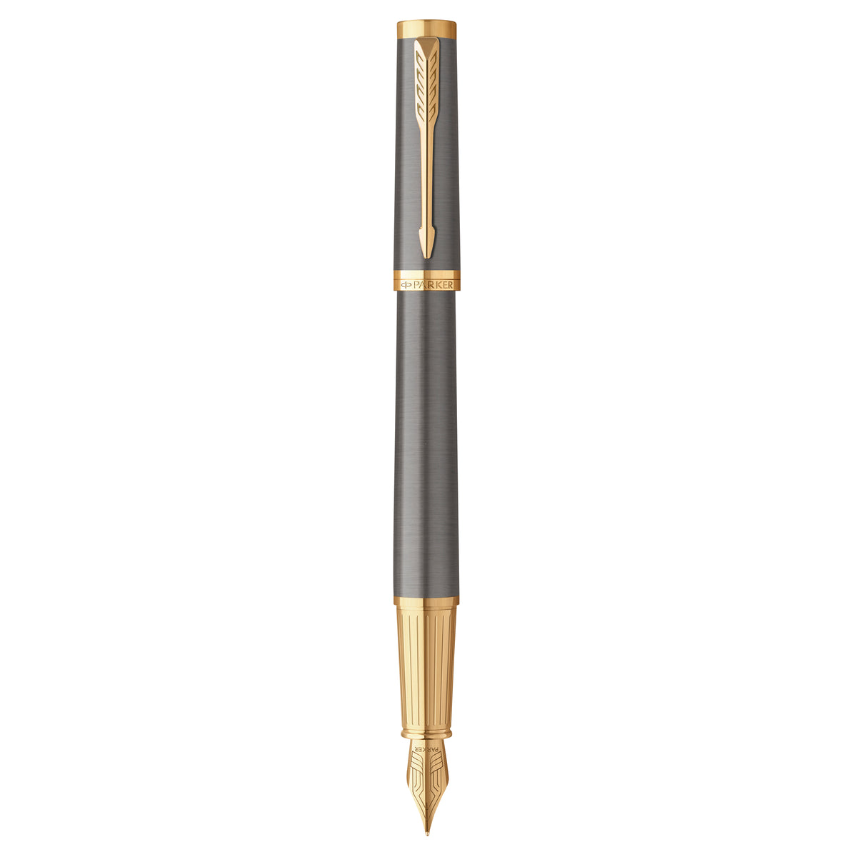 Parker Ingenuity Fountain Pen Grey Lacquer and Gold Trim Fine Nib