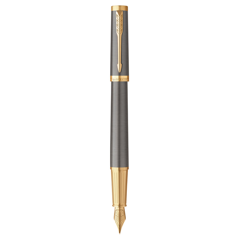Parker Ingenuity Fountain Pen Grey Lacquer and Gold Trim Fine Nib