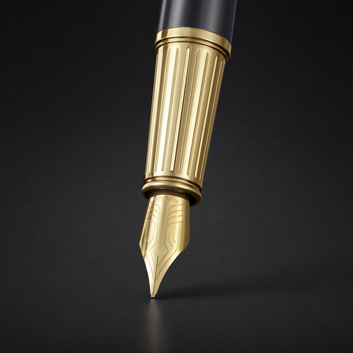 Parker Ingenuity Fountain Pen Grey Lacquer and Gold Trim Fine Nib