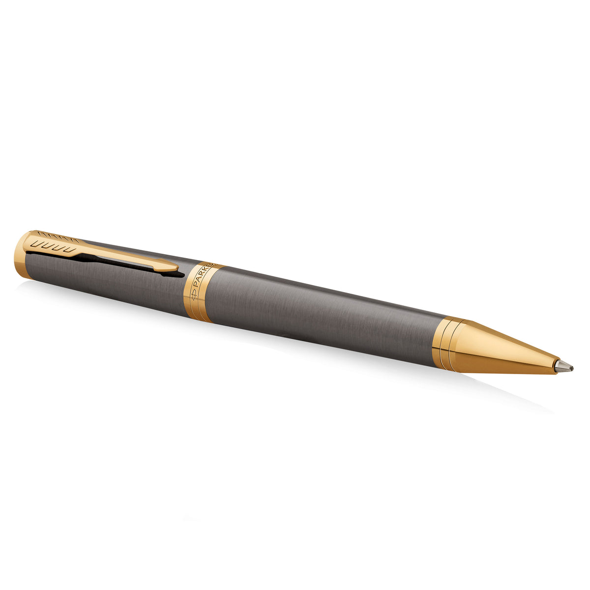 Parker Ingenuity Ballpoint Pen Grey Lacquer and Gold Trim Medium Tip