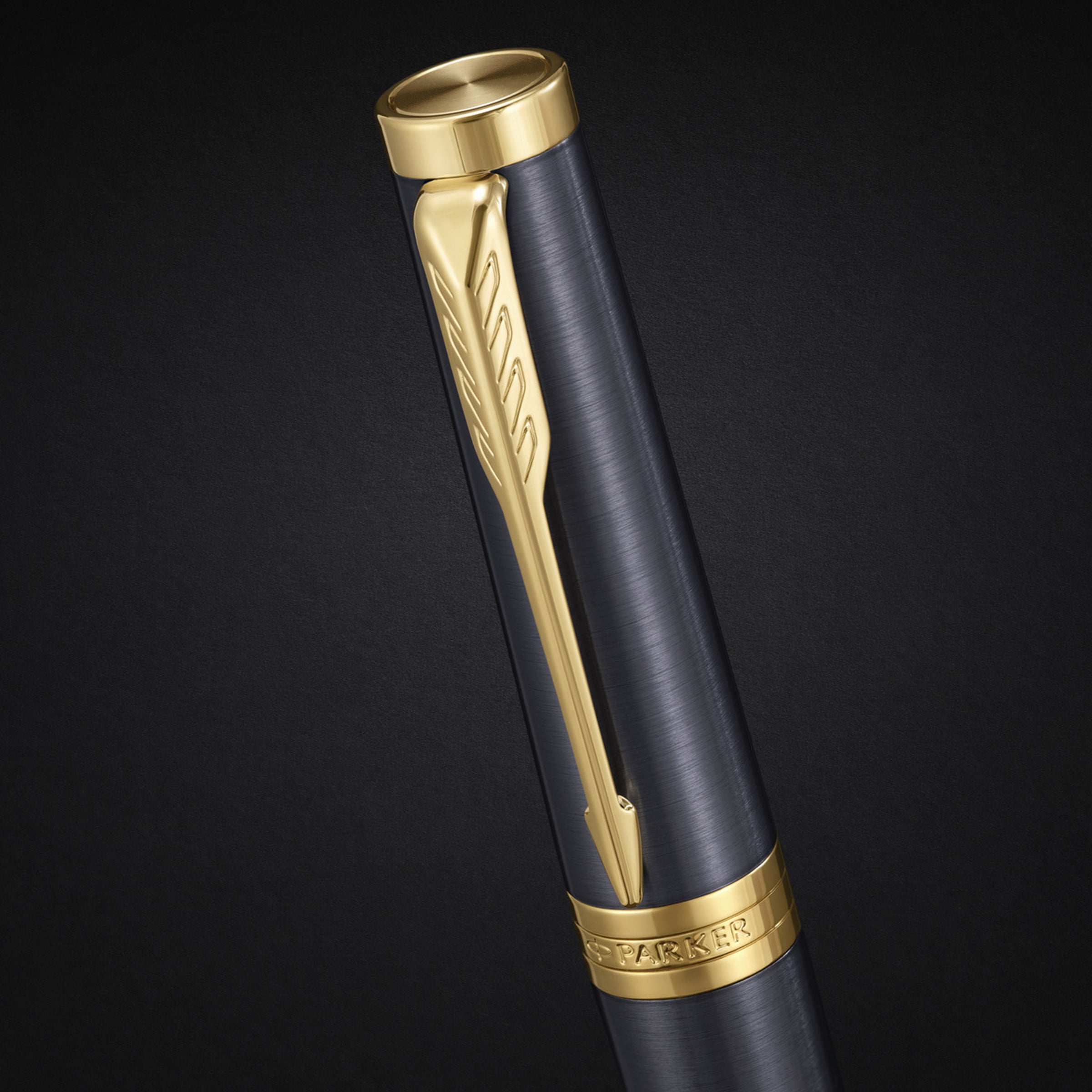Parker Ingenuity Ballpoint Pen Grey Lacquer and Gold Trim Medium Tip
