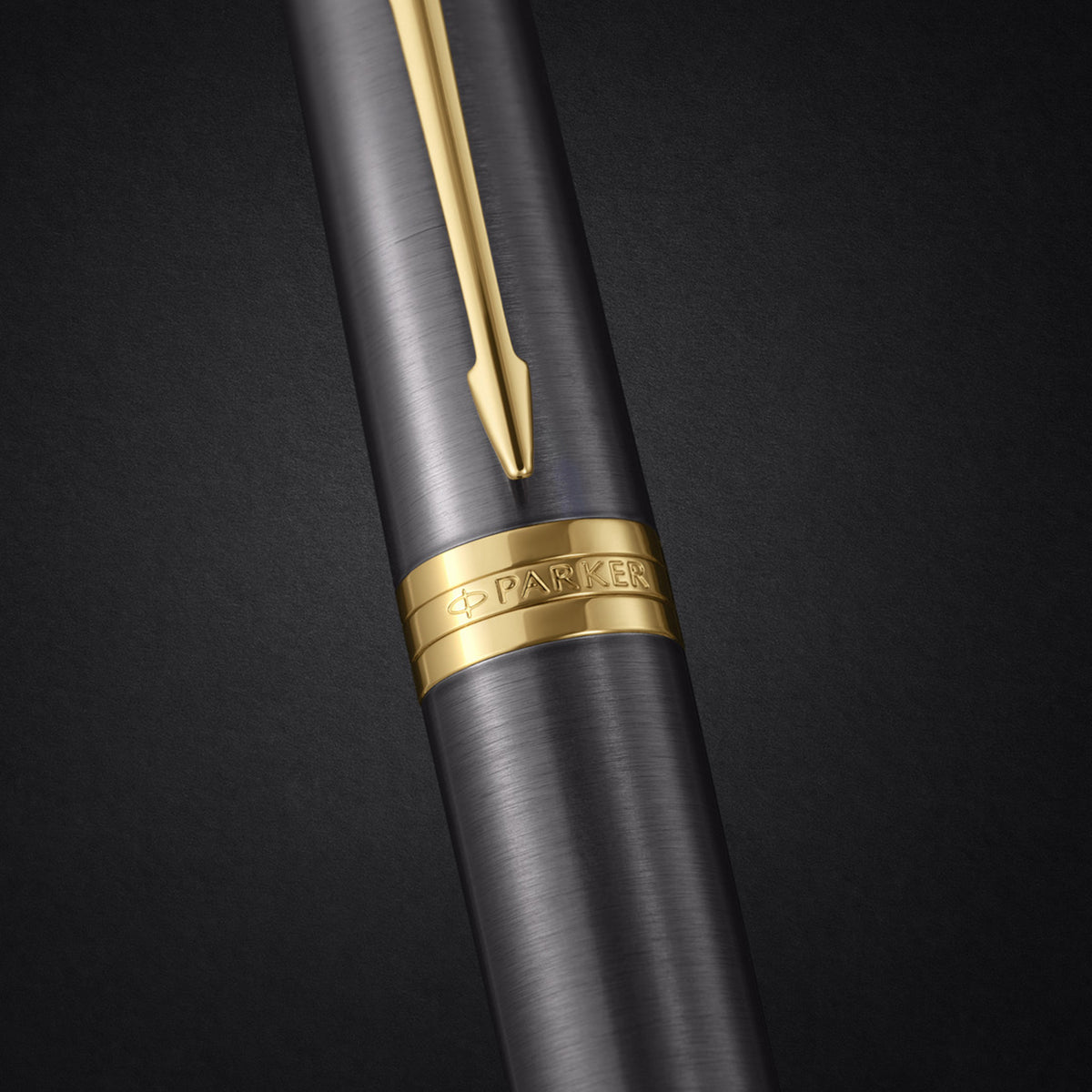 Parker Ingenuity Ballpoint Pen Grey Lacquer and Gold Trim Medium Tip