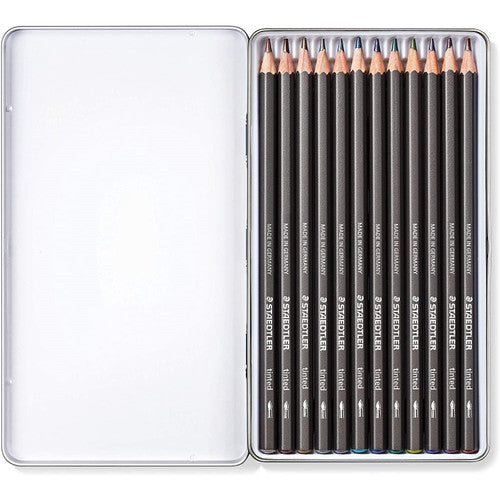 Staedtler 14610T M12 Tinted Watercolour Pencil Assorted Tin of 12
