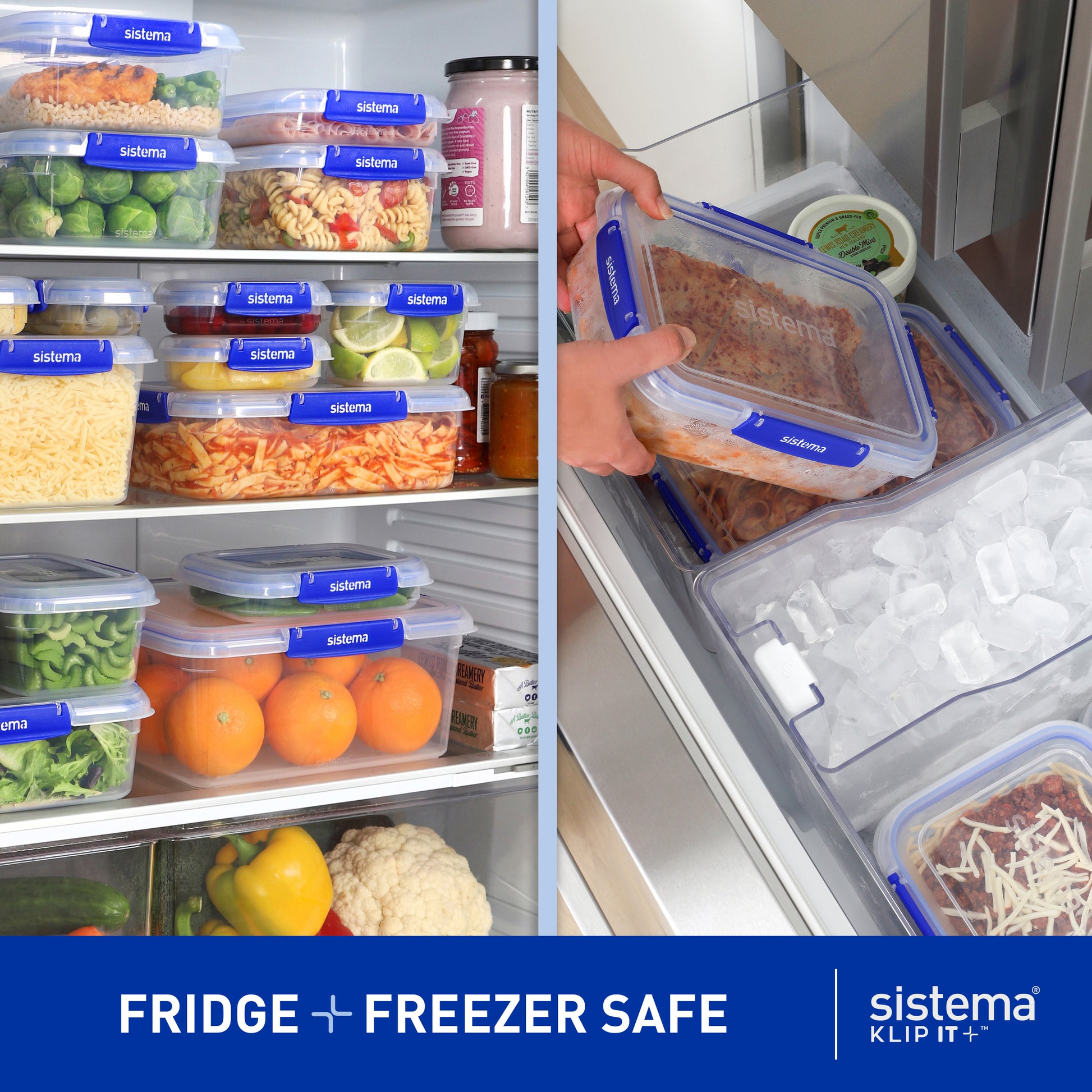 Sistema Klip It Plus containers nested to save space