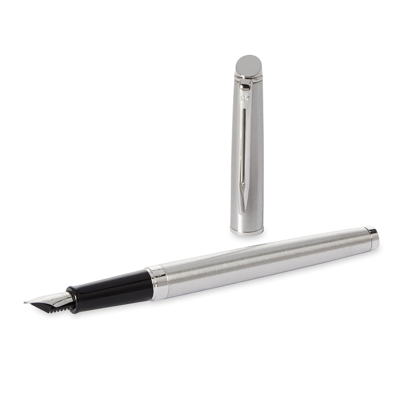 Waterman Hemisphere Stainless Steel Chrome Trim Fountain Pen in Box