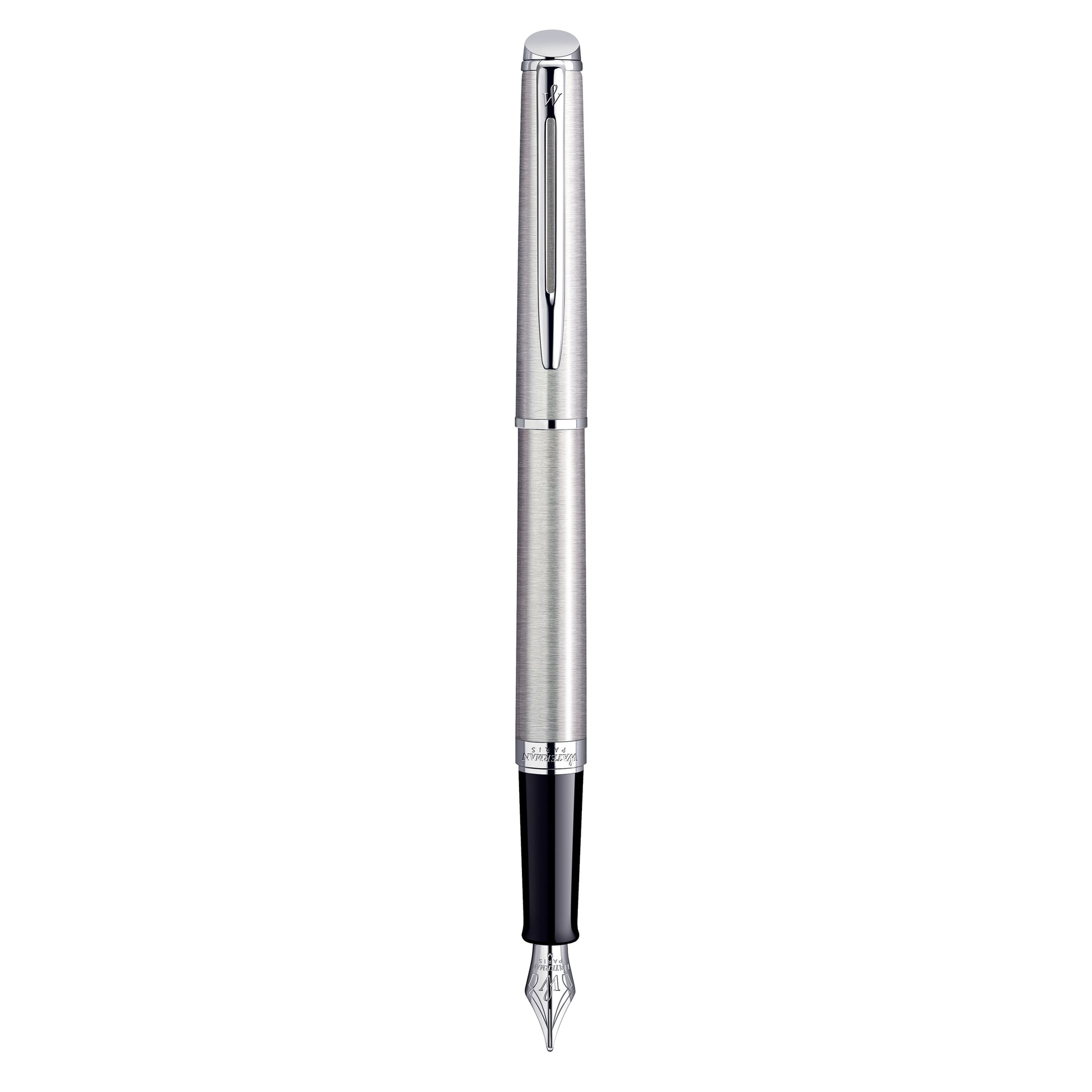 Waterman Hemisphere Stainless Steel Chrome Trim Fountain Pen in Box