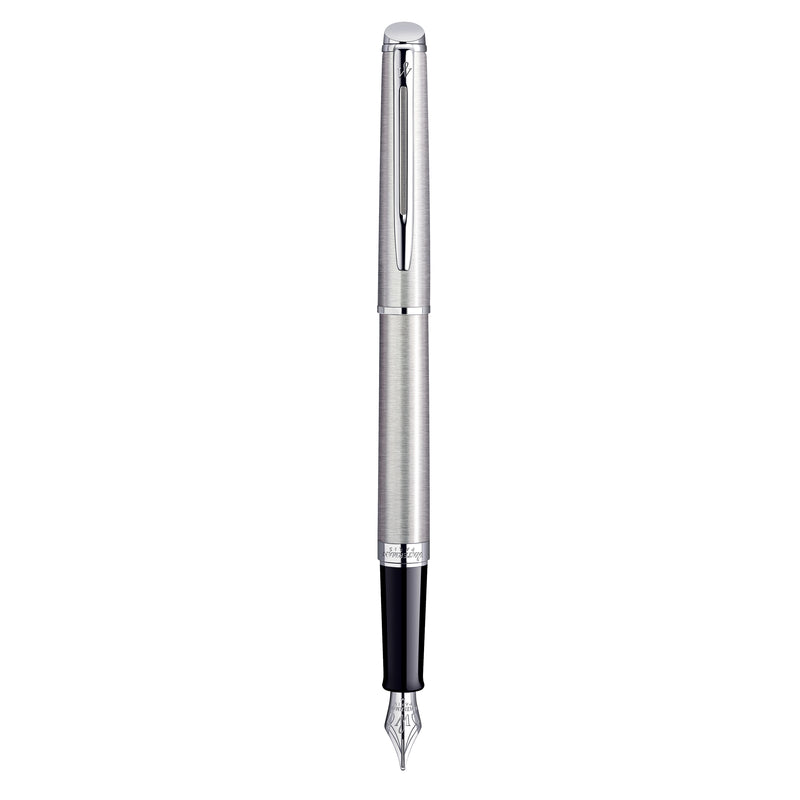 Waterman Hemisphere Stainless Steel Chrome Trim Fountain Pen in Box