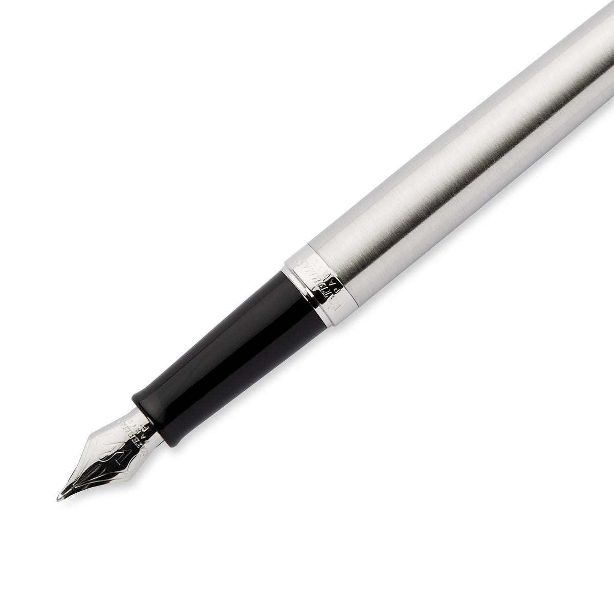 Waterman Hemisphere Stainless Steel Chrome Trim Fountain Pen in Box