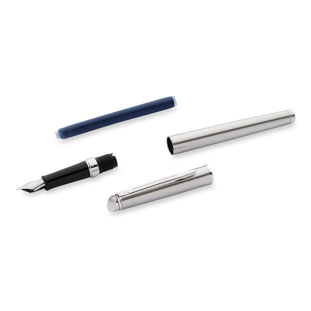 Waterman Hemisphere Stainless Steel Chrome Trim Fountain Pen in Box