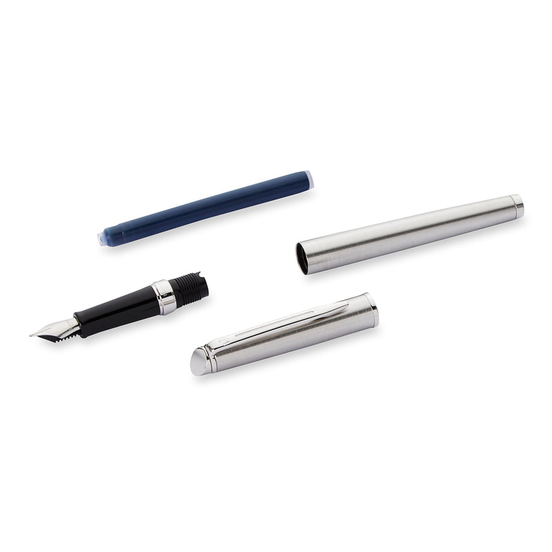 Waterman Hemisphere Stainless Steel Chrome Trim Fountain Pen in Box